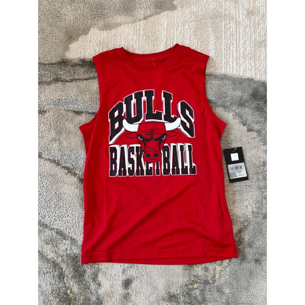 NBA Chicago Bulls Kids Red Sleeveless Basketball Shirt VXYC359S Size M 10-12 NWT